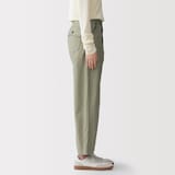 婦人　洗いざらしバックサテン　ベイカーパンツ