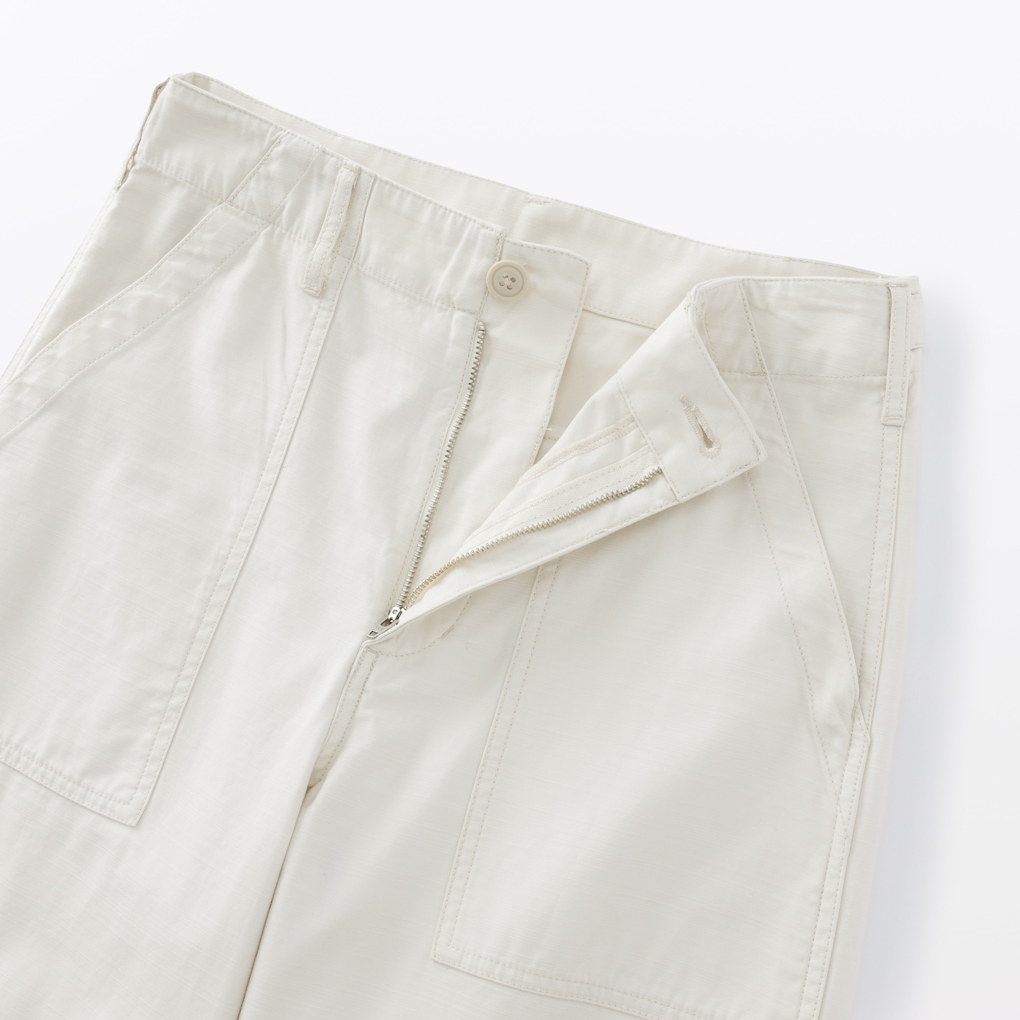 婦人　洗いざらしバックサテン　ベイカーパンツ