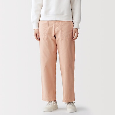 婦人　洗いざらしバックサテン　ベイカーパンツ