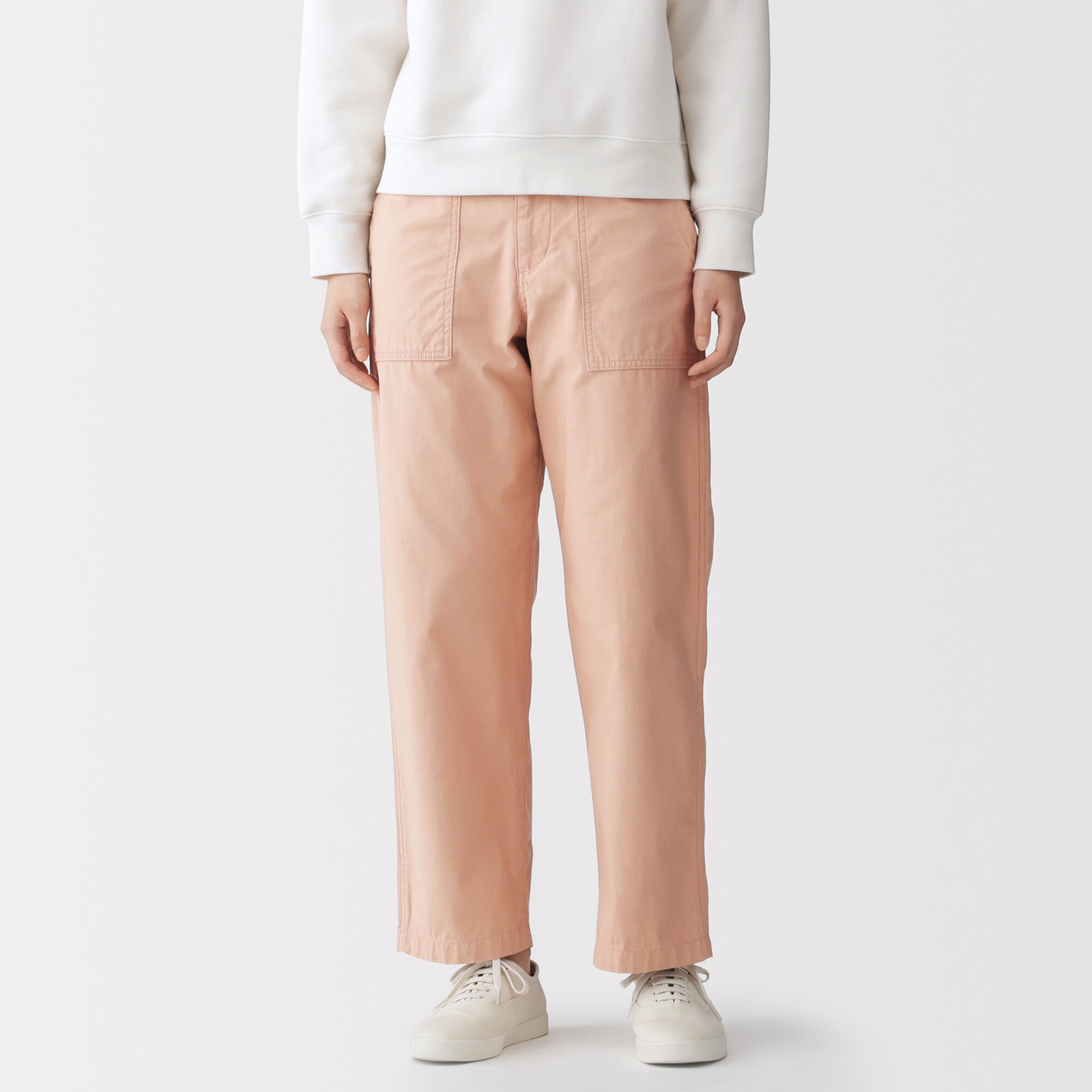 婦人　洗いざらしバックサテン　ベイカーパンツ