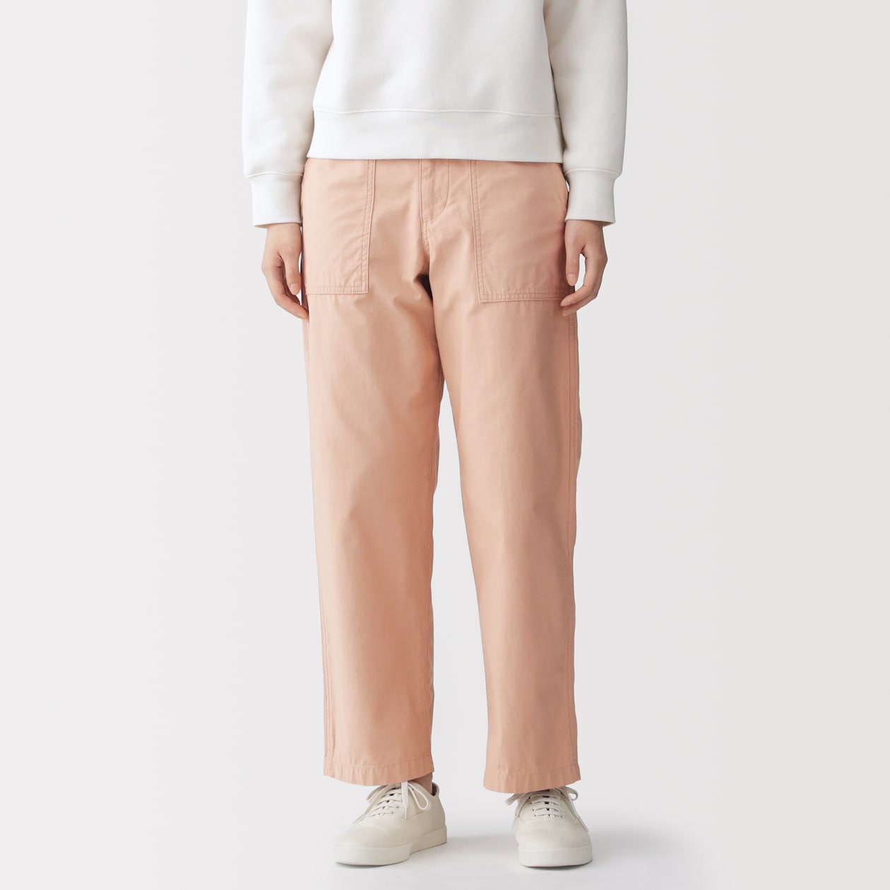 婦人　洗いざらしバックサテン　ベイカーパンツ