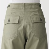 婦人　洗いざらしバックサテン　ベイカーパンツ