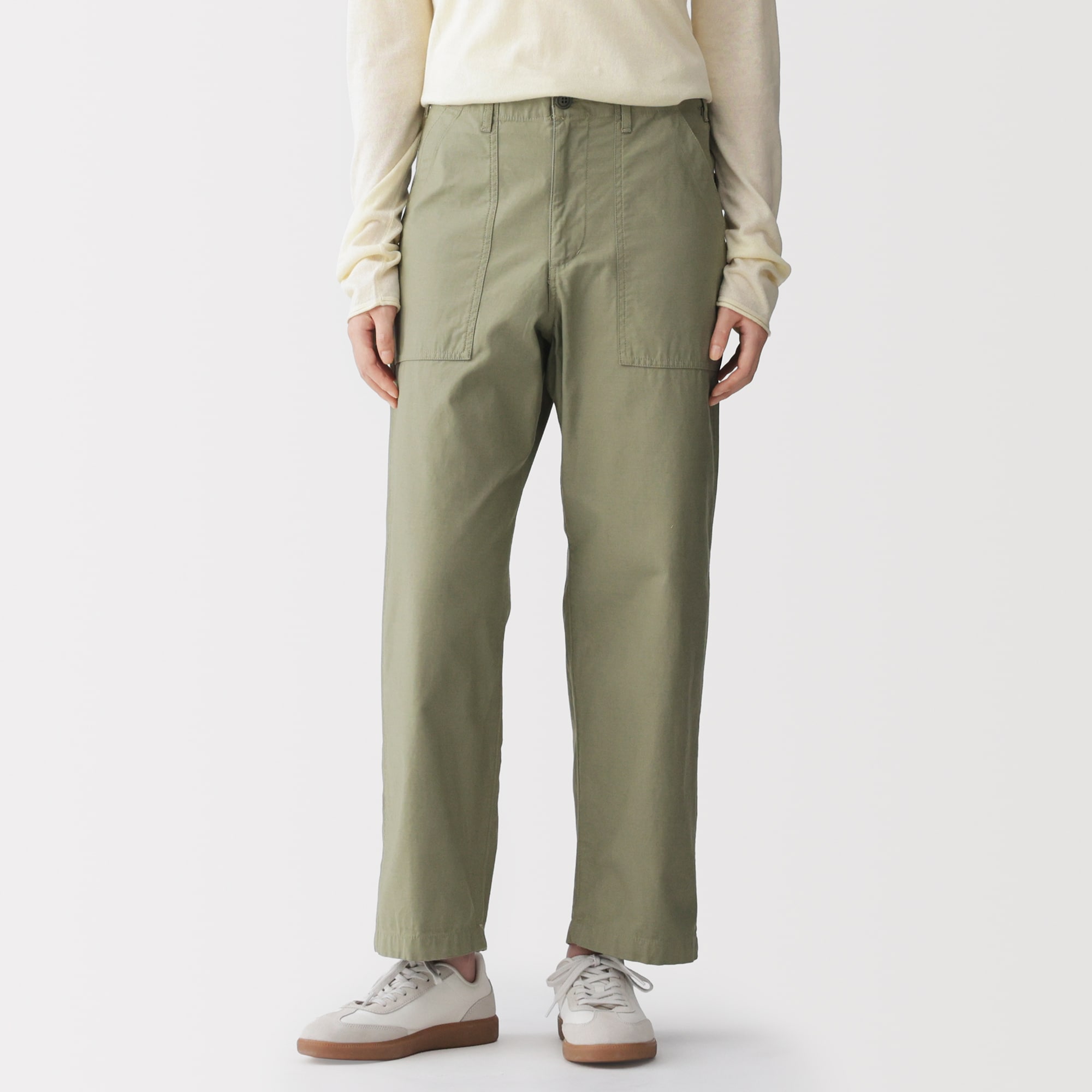 婦人 洗いざらしバックサテン ベイカーパンツ | 無印良品