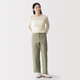 婦人　洗いざらしバックサテン　ベイカーパンツ