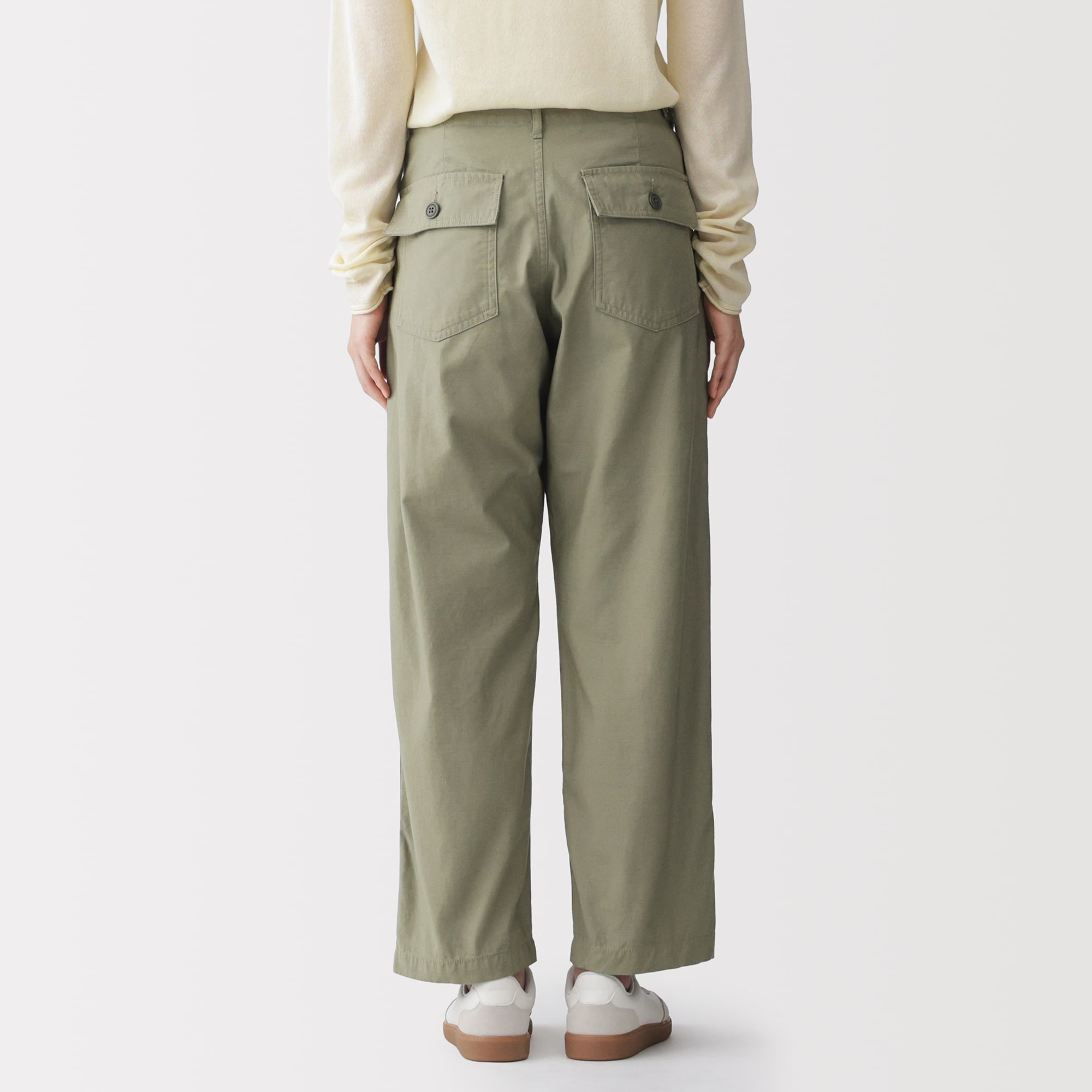婦人 洗いざらしバックサテン ベイカーパンツ | 無印良品