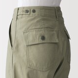 婦人　洗いざらしバックサテン　ベイカーパンツ