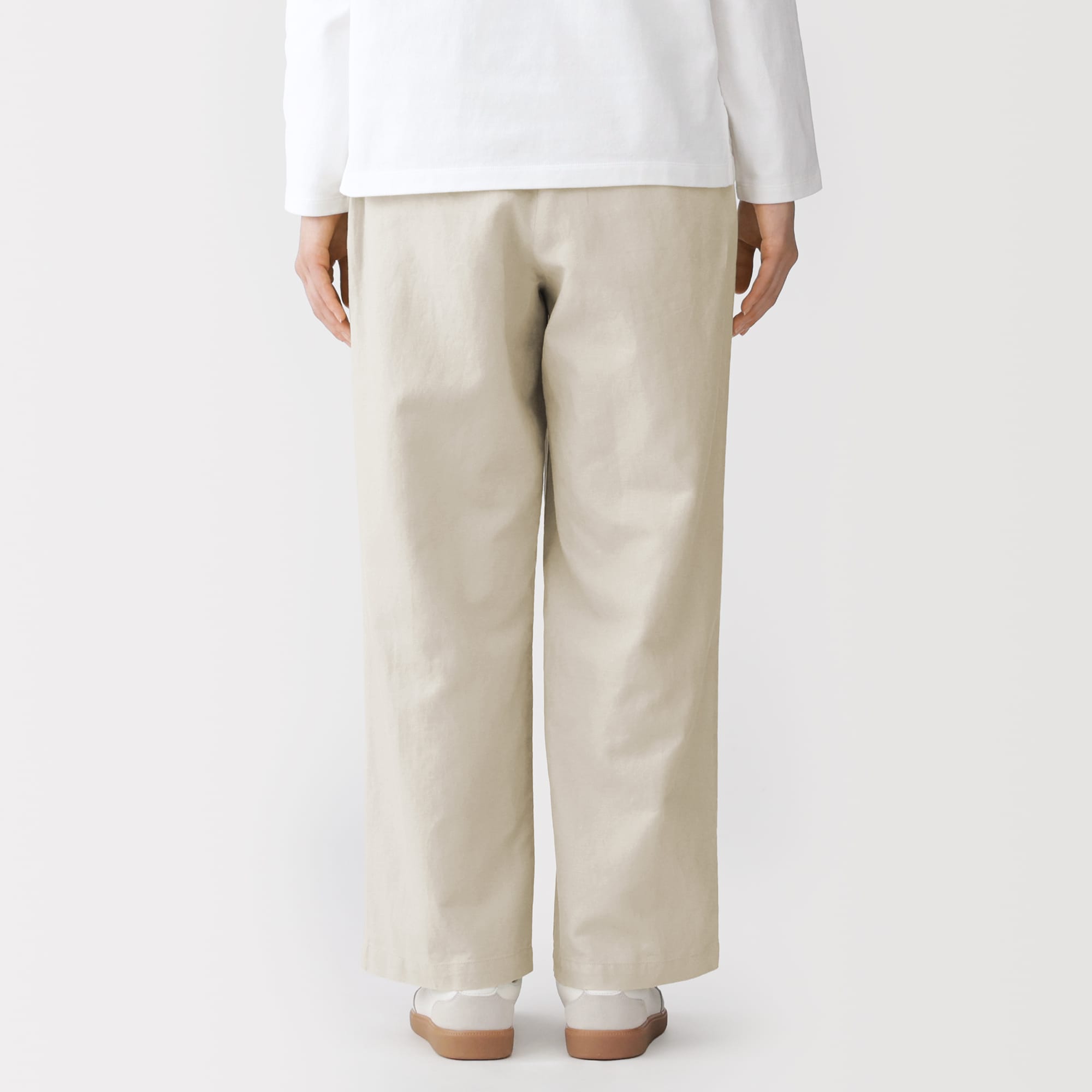 婦人　ヘンプ混ツイル　ストレートパンツ