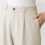 婦人　ヘンプ混ツイル　ストレートパンツ