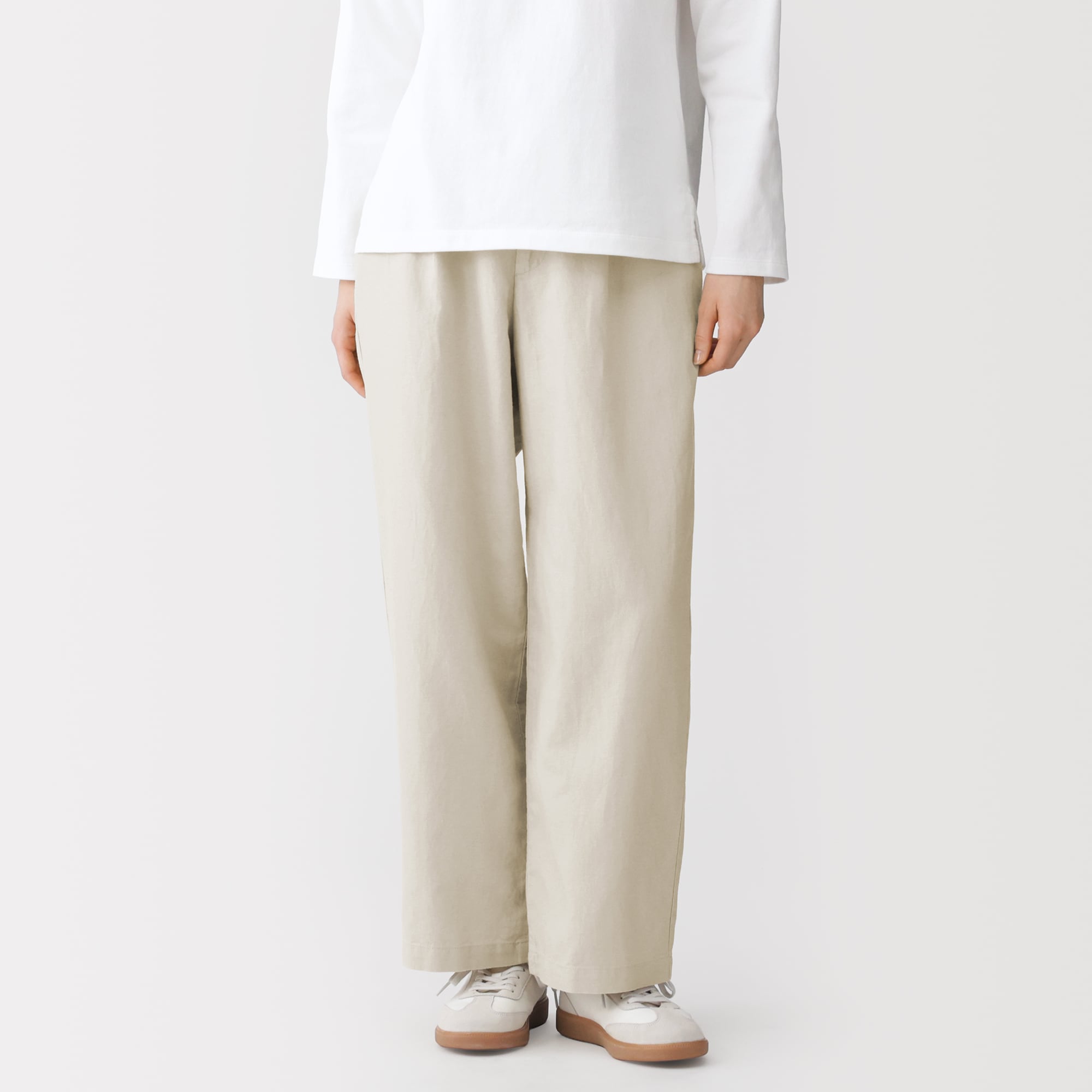 婦人　ヘンプ混ツイル　ストレートパンツ