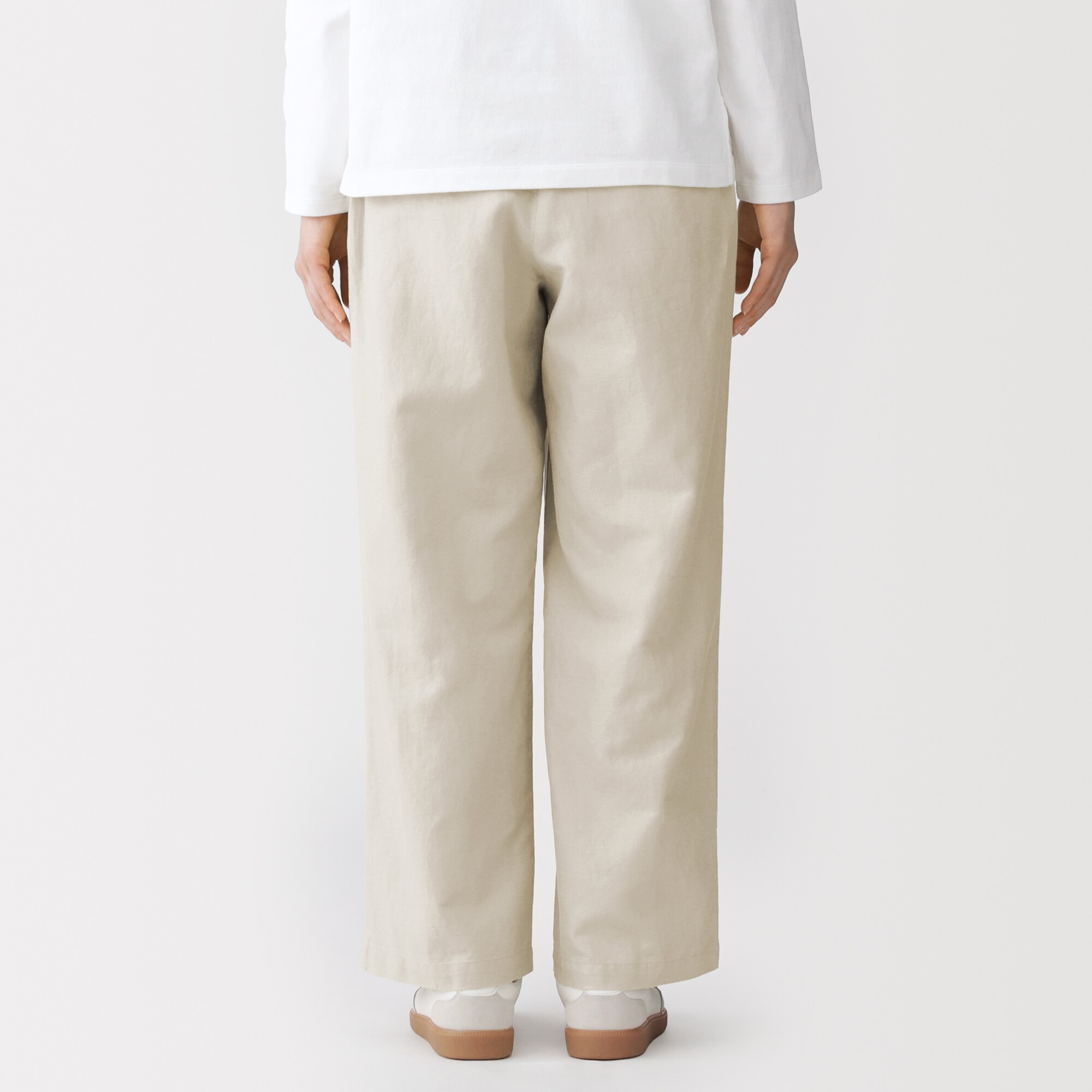 婦人　ヘンプ混ツイル　ストレートパンツ