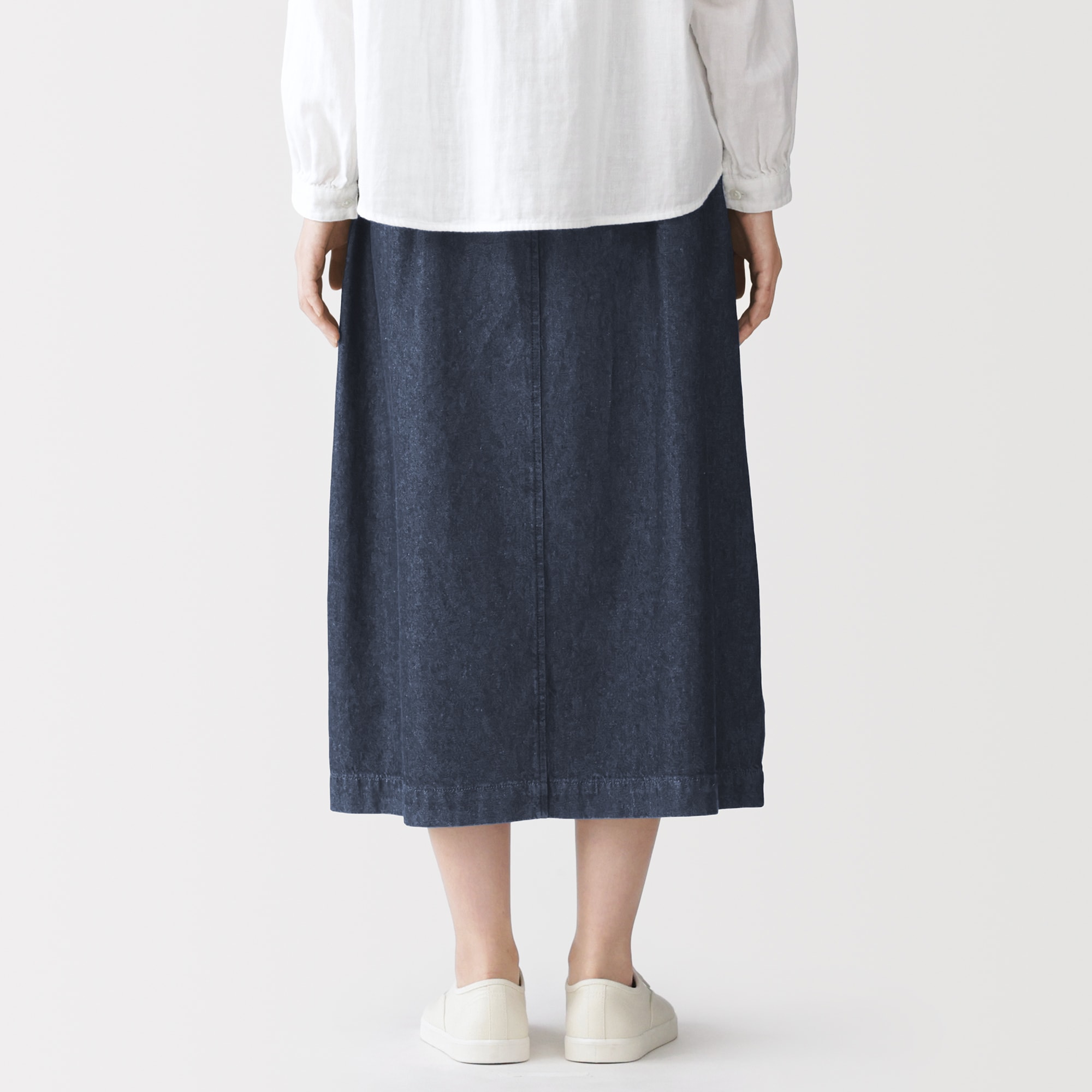 婦人　洗いざらしデニム　イージースカート