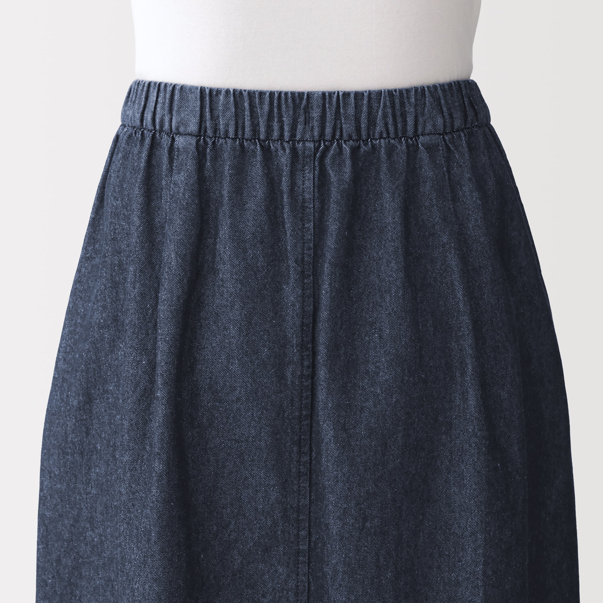 婦人　洗いざらしデニム　イージースカート
