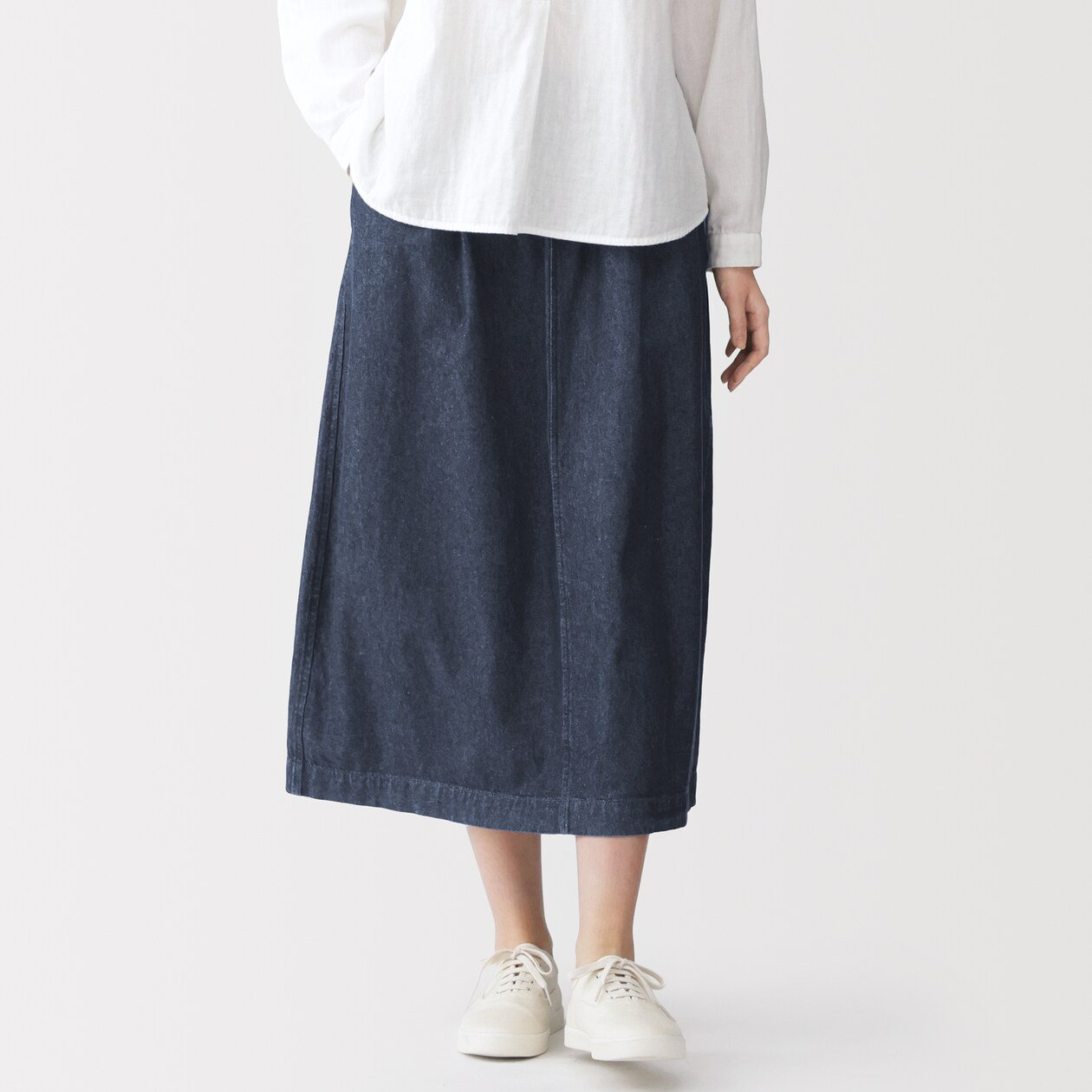 婦人　洗いざらしデニム　イージースカート