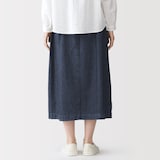 婦人　洗いざらしデニム　イージースカート