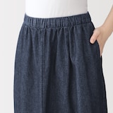 婦人　洗いざらしデニム　イージースカート