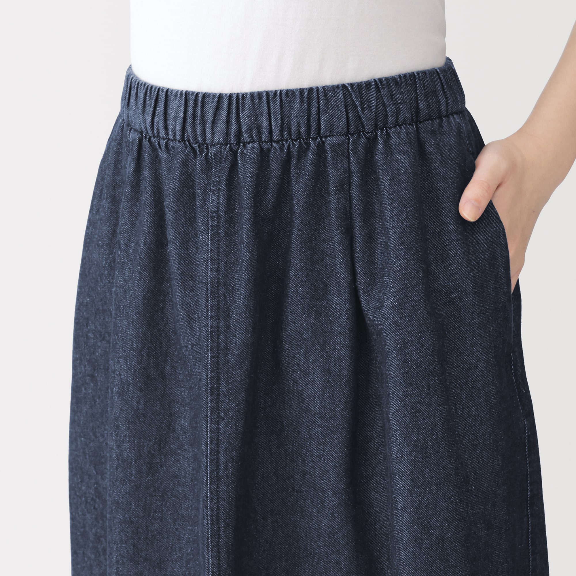 婦人　洗いざらしデニム　イージースカート