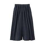 婦人　カポック混　ライトデニムスカートパンツ