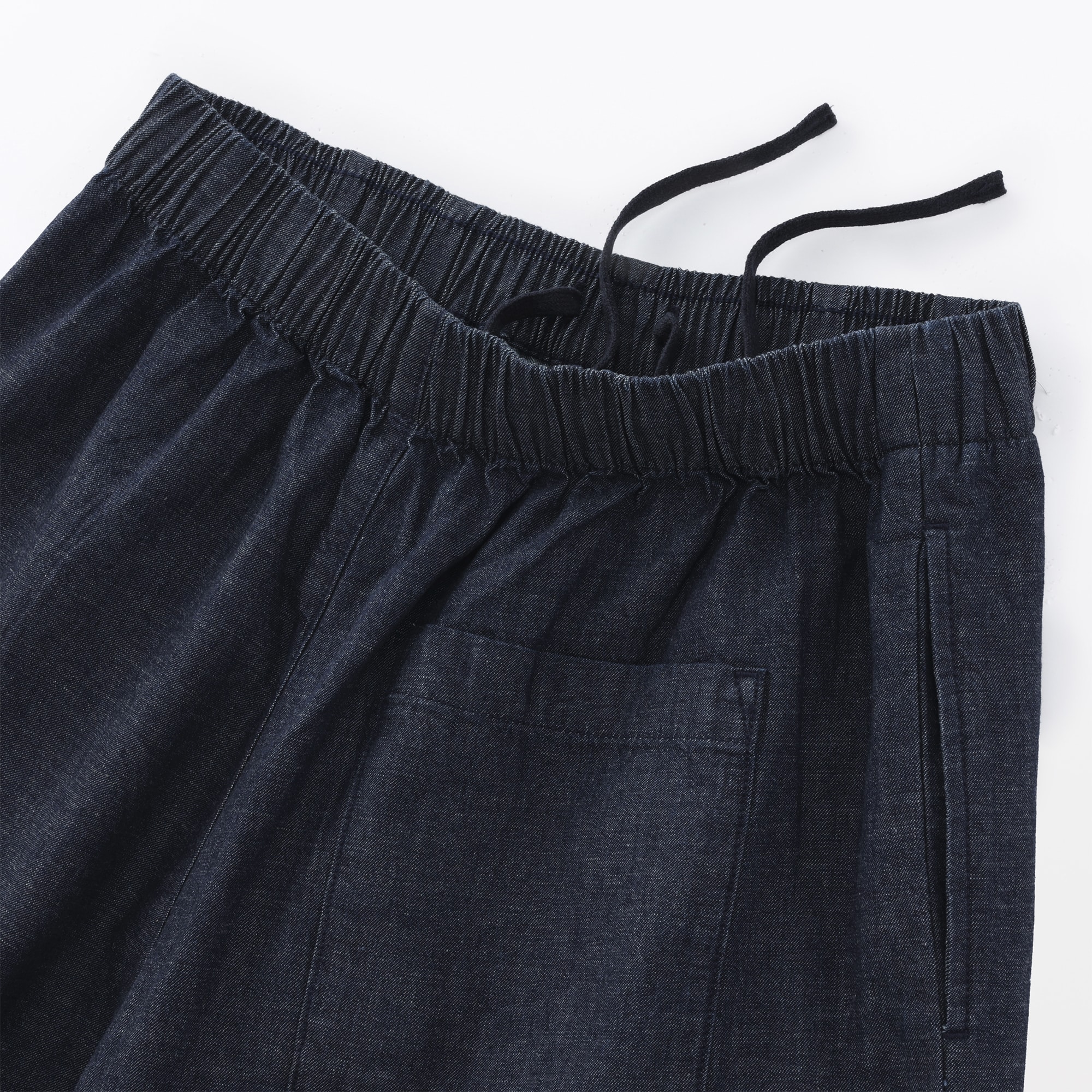 婦人　カポック混　ライトデニムスカートパンツ