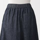 婦人　カポック混　ライトデニムスカートパンツ