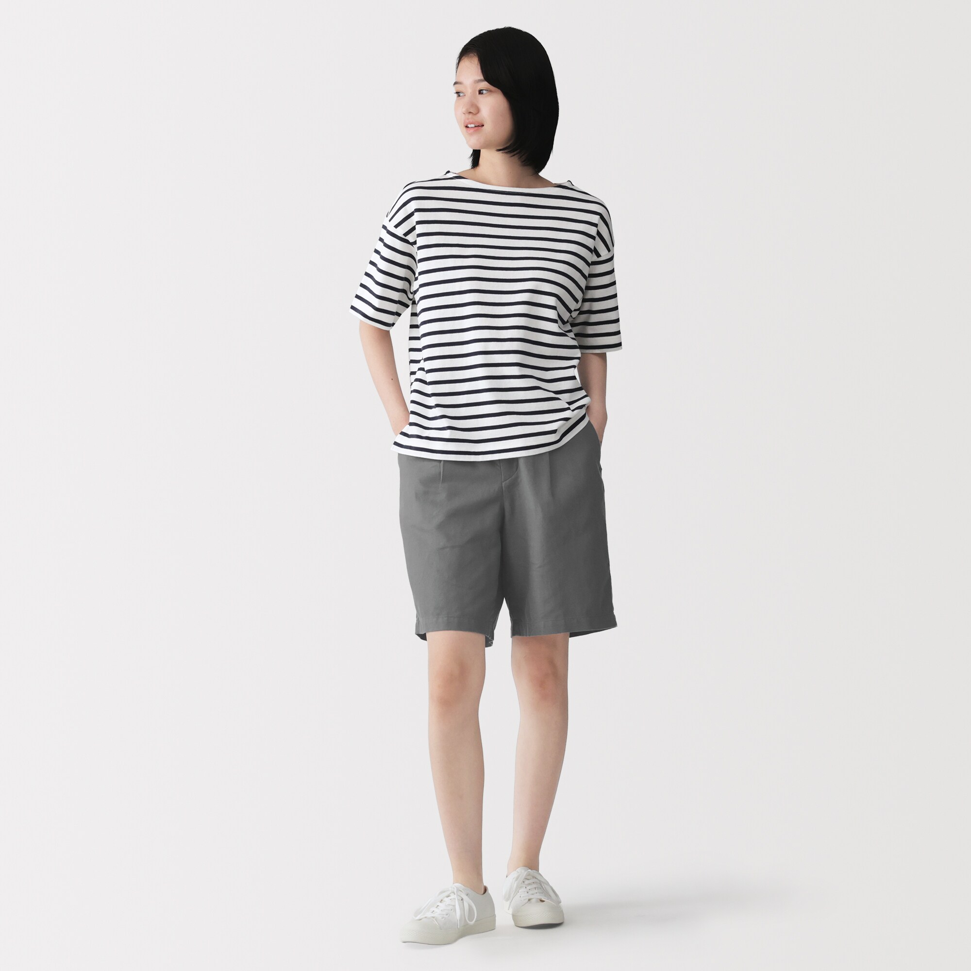 婦人 ヘンプ混ツイル ハーフパンツ | 無印良品