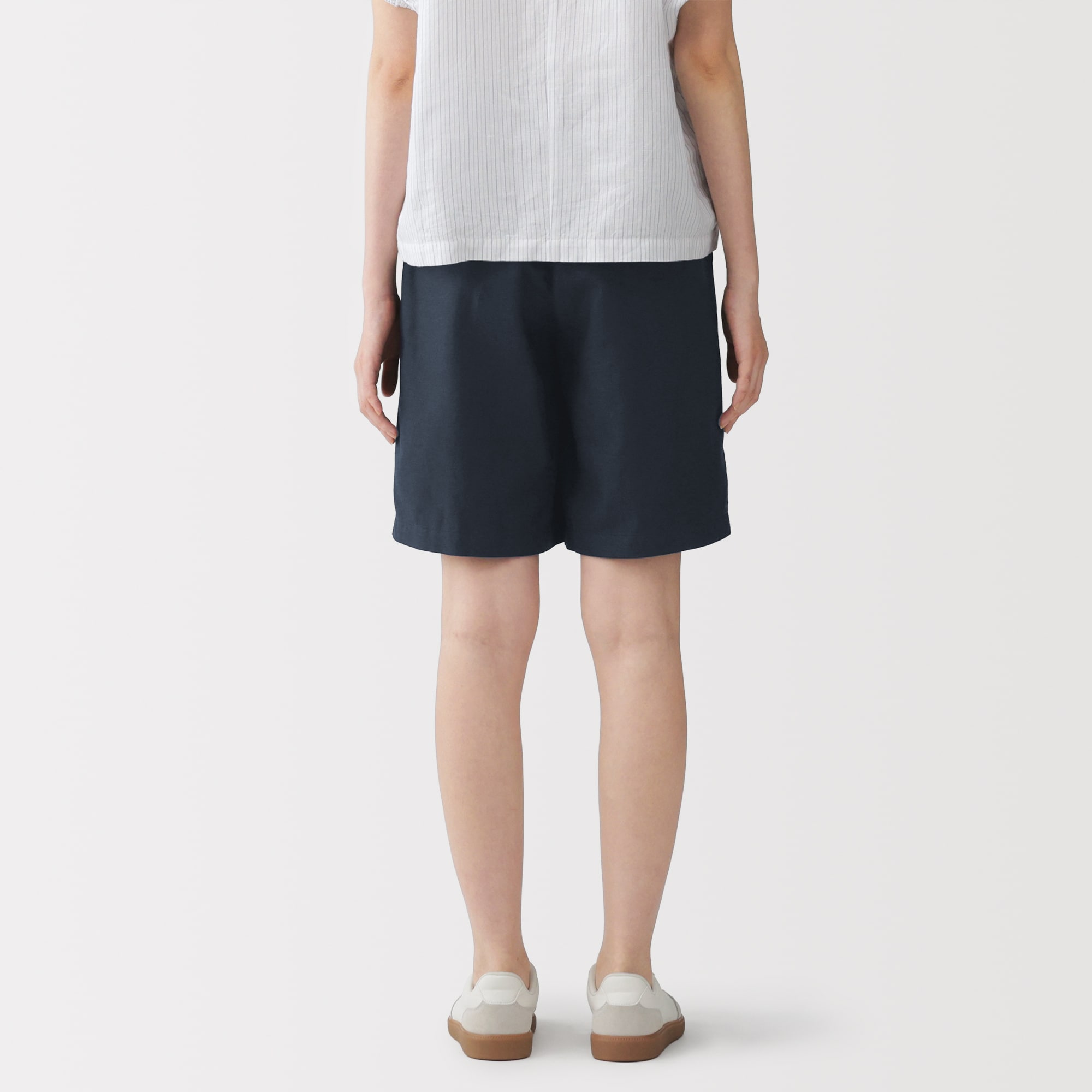 婦人　ヘンプ混ツイル　ハーフパンツ