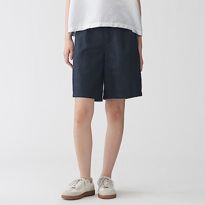 【４月下旬発売予定】婦人　ヘンプ混ツイル　ハーフパンツ