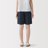 婦人　ヘンプ混ツイル　ハーフパンツ