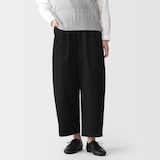 婦人　高密度ツイル　ワイドテーパードパンツ