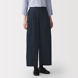 婦人　高密度ツイル　ワイドテーパードパンツ