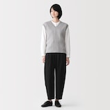 婦人　高密度ツイル　ワイドテーパードパンツ