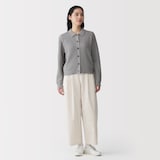 婦人　高密度ツイル　ワイドテーパードパンツ