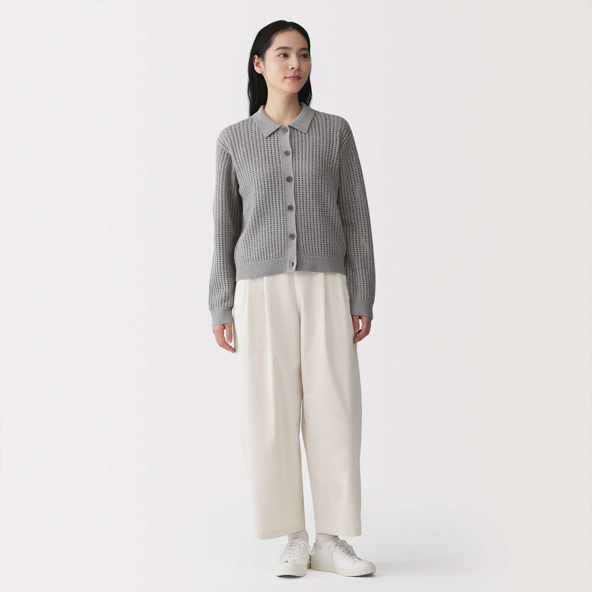 婦人 高密度ツイル ワイドテーパードパンツ | 無印良品