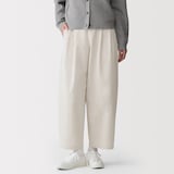 婦人　高密度ツイル　ワイドテーパードパンツ