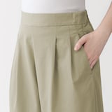 婦人　高密度ツイル　ワイドテーパードパンツ