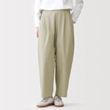 婦人　高密度ツイル　ワイドテーパードパンツ