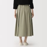 婦人　高密度ツイル　タックフレアスカート