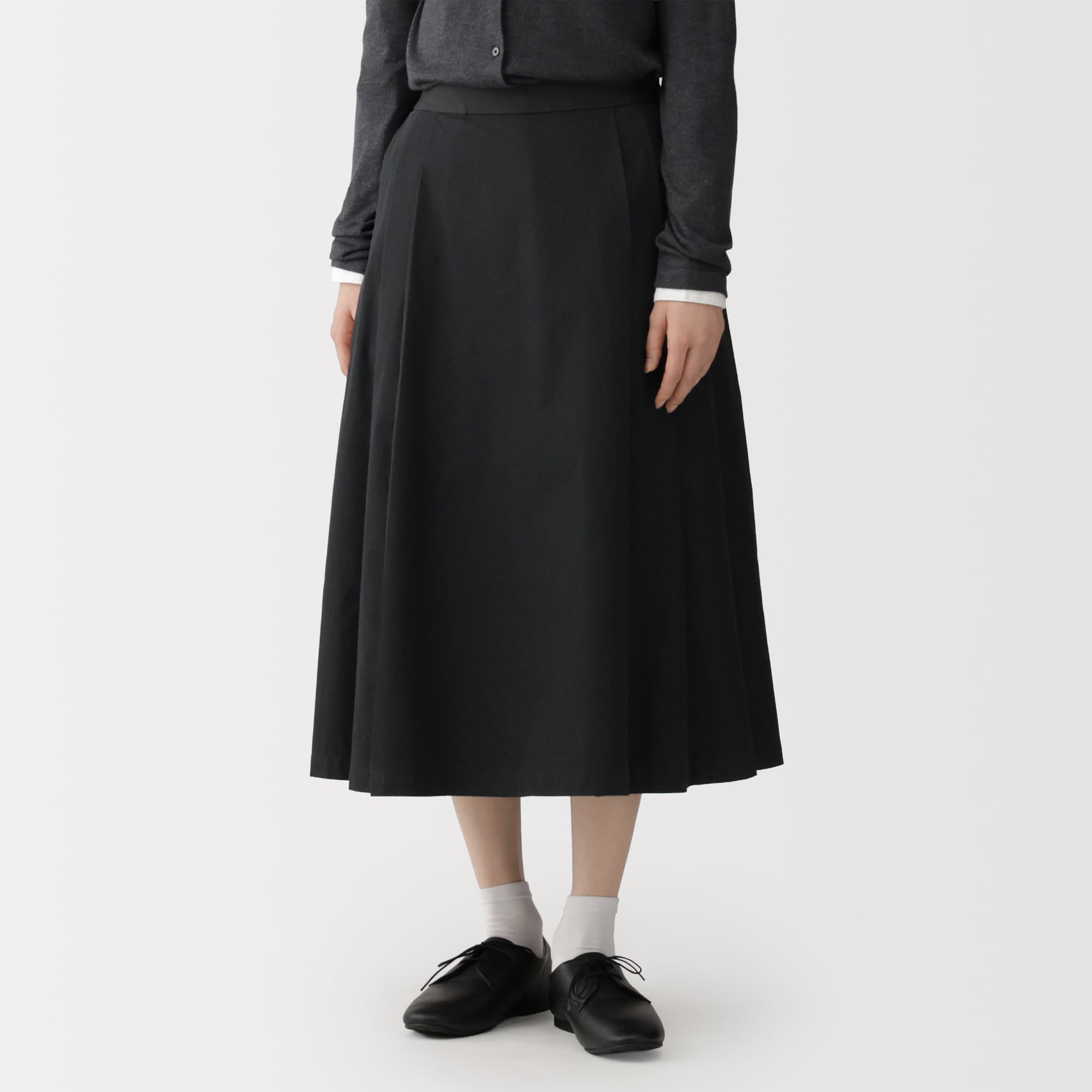 婦人 高密度ツイル タックフレアスカート | 無印良品