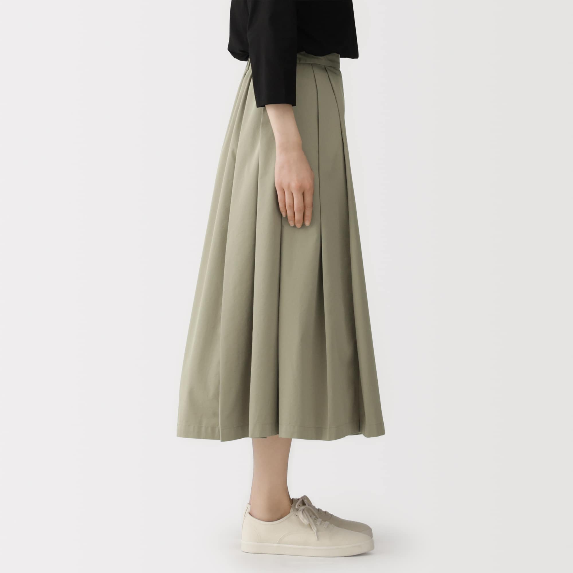 婦人 高密度ツイル タックフレアスカート | 無印良品