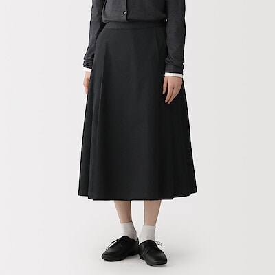 婦人　高密度ツイル　タックフレアスカート