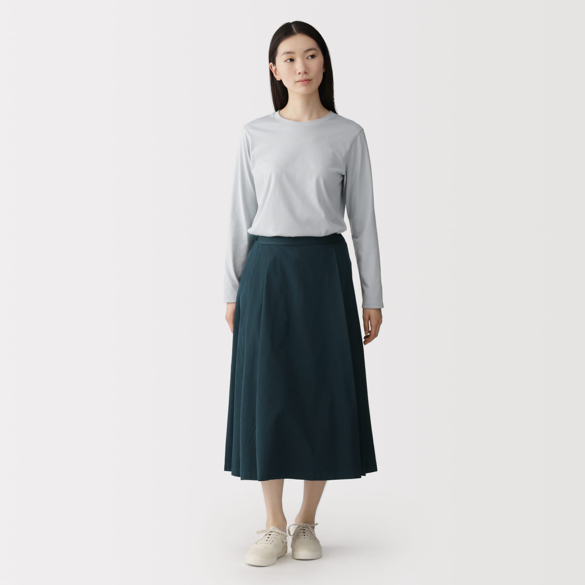 婦人 高密度ツイル タックフレアスカート | 無印良品