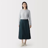 婦人　高密度ツイル　タックフレアスカート