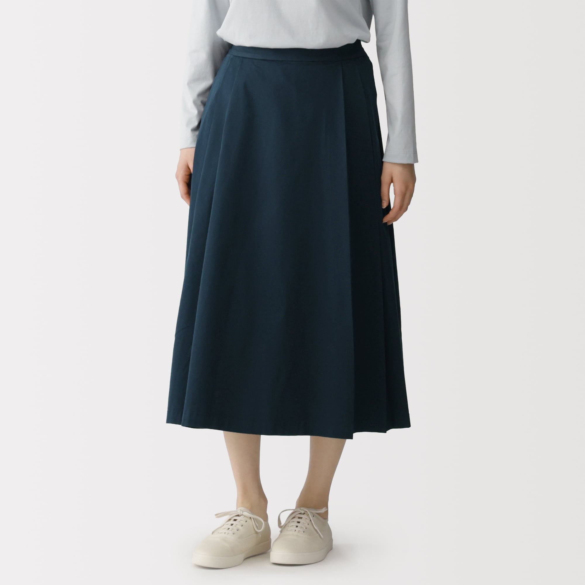 婦人　高密度ツイル　タックフレアスカート