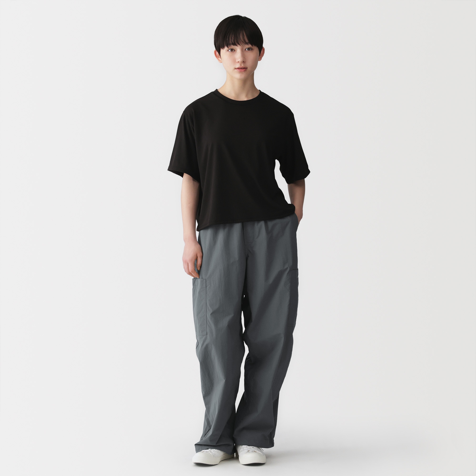 新品未使用　撥水ストレッチ ワイドイージーパンツ7（XL） 婦人 撥水 ユーティリティーイージーワイドパンツ | 無印良品