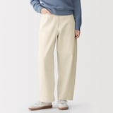 婦人　木の実から作ったカポック混　コクーンパンツ　生成