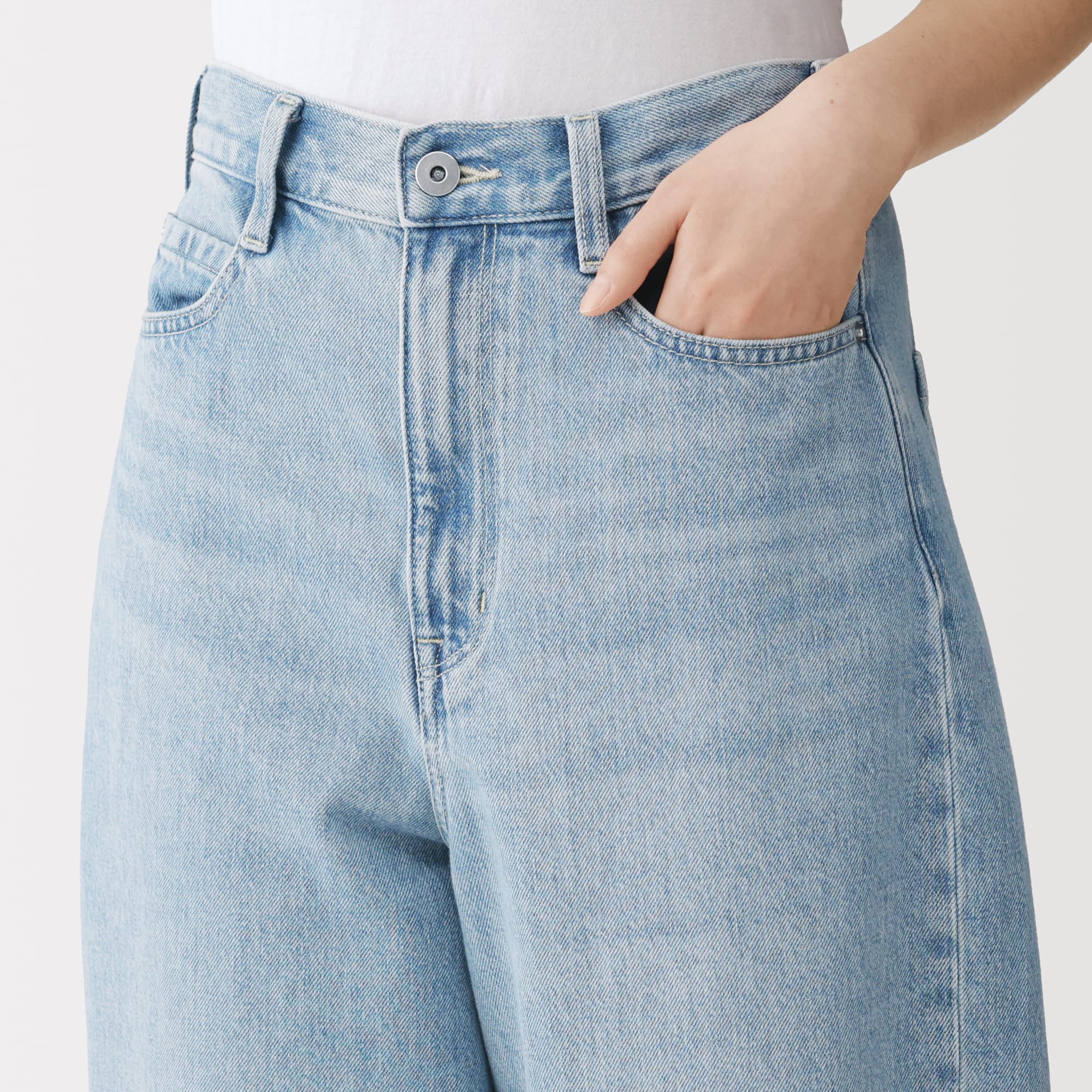 婦人　木の実から作ったカポック混　コクーンパンツ　生成