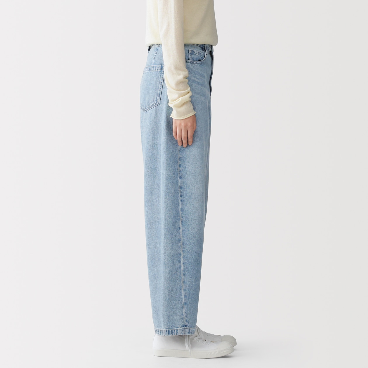 婦人　木の実から作ったカポック混　コクーンパンツ　生成