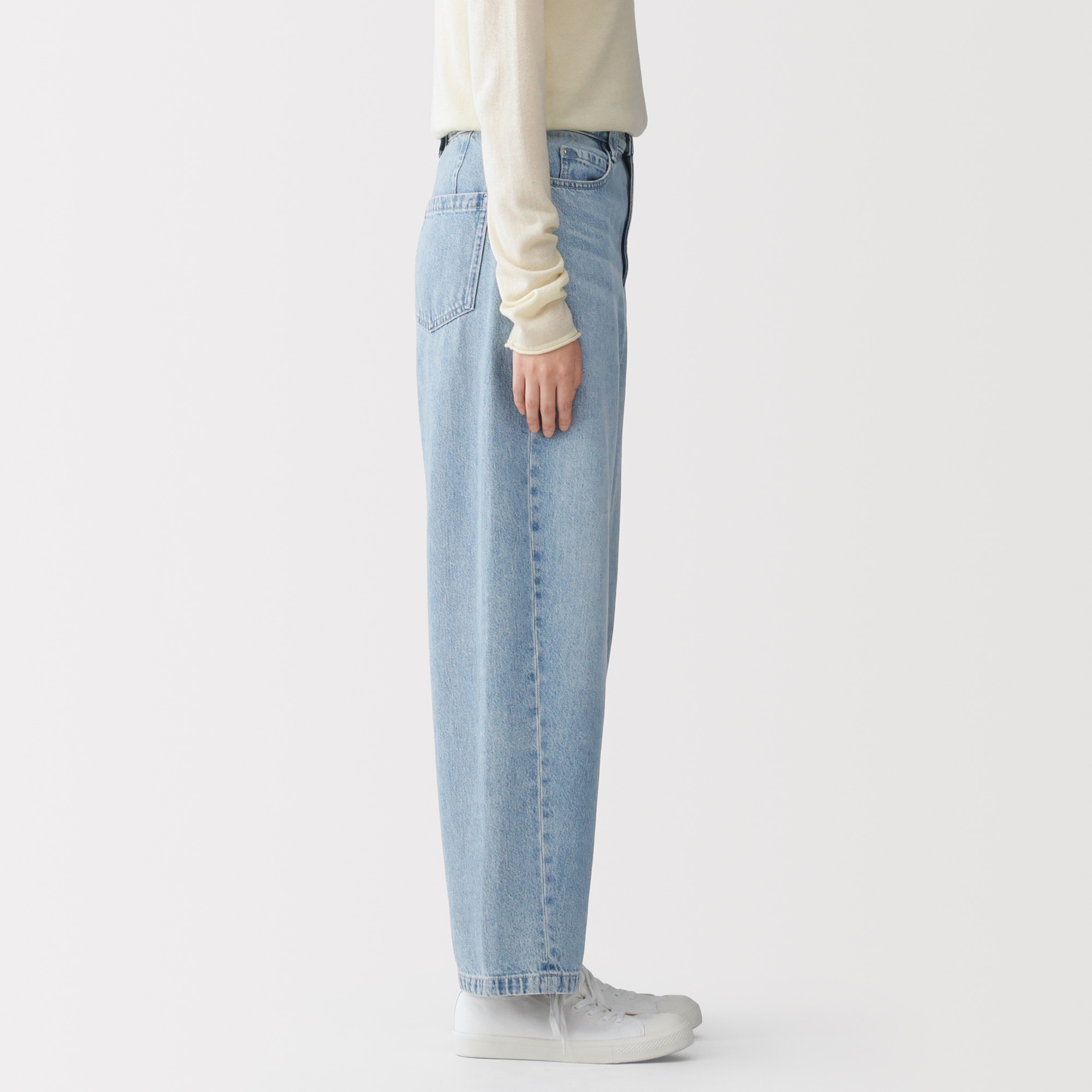 婦人　木の実から作ったカポック混　コクーンパンツ　生成