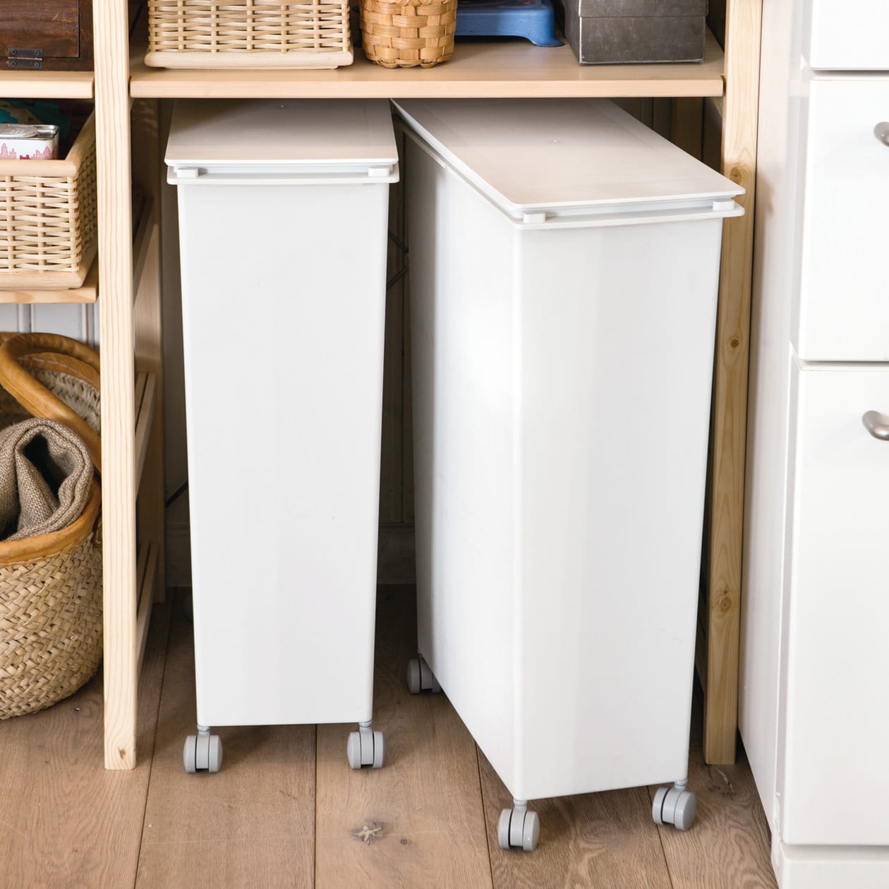 ポリプロピレンダストボックス・フタ付・大・分別タイプ