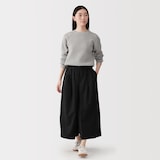 婦人　カポック混　ライトツイルスカートパンツ