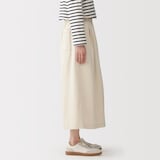 婦人　カポック混　ライトツイルスカートパンツ